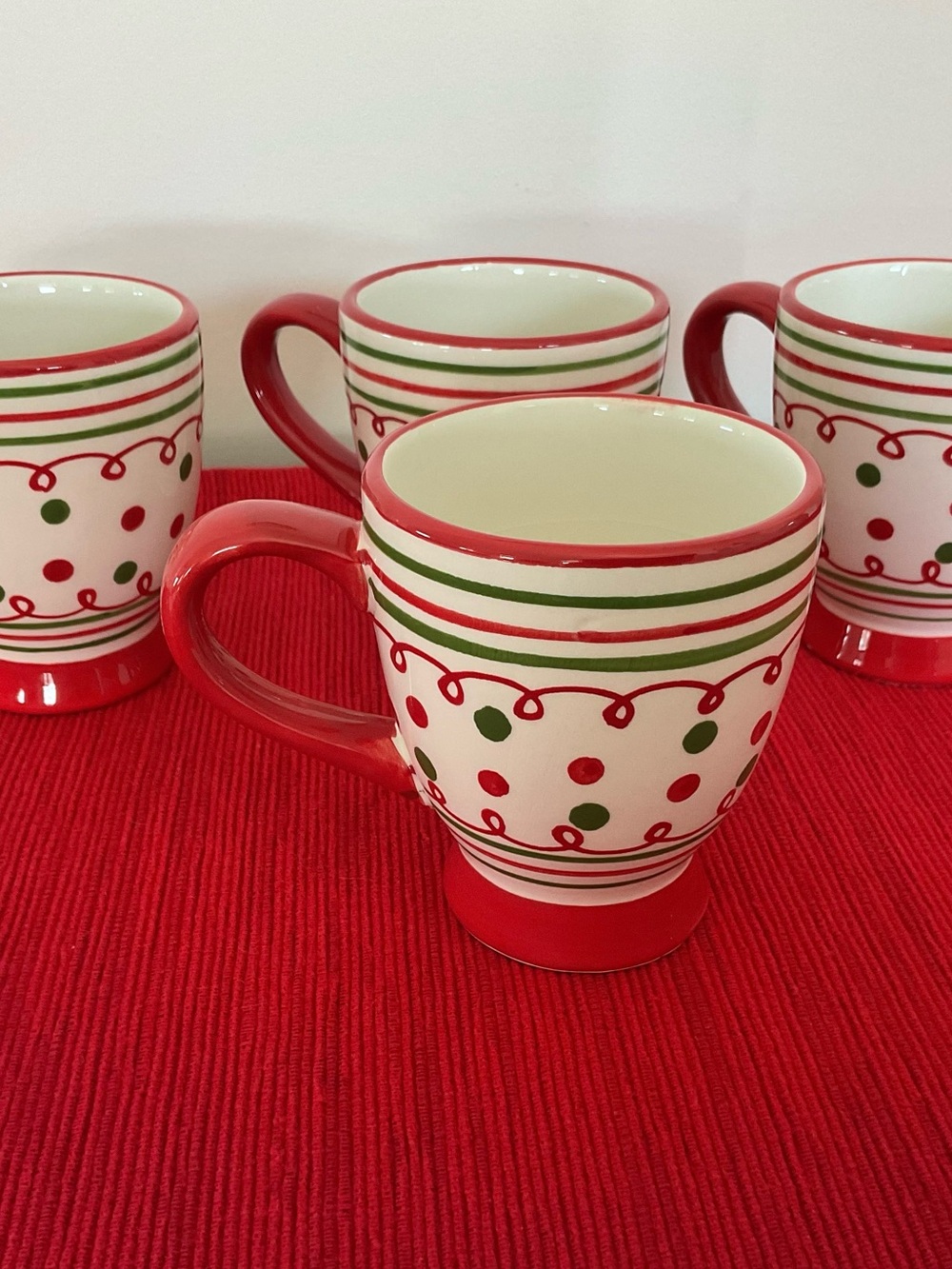 C F Enterprises Tag Demitasse Cocoa Christmas Holiday Cups, Set of 4
